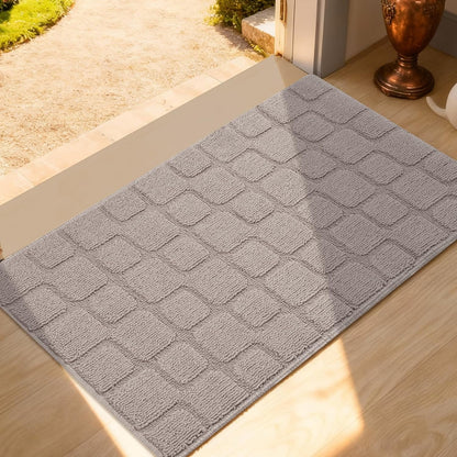 Front Door Mat Outside Entrance, Outdoor Indoor Door Mats for Entryway, Entrance, Entry, Patio, Waterproof Non Slip Doormat, Low-Profile, 20" × 31.5“, Black