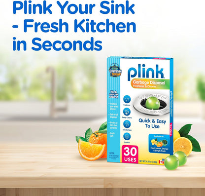 COMPAC HOME Plink Garbage Disposal Cleaner and Deodorizer, Air Fresheners for Garbage Disposal, Lemon Scent, Home Cleaning Products for Kitchen Sink and Clogged Drains, 20 Count (Pack of 1)