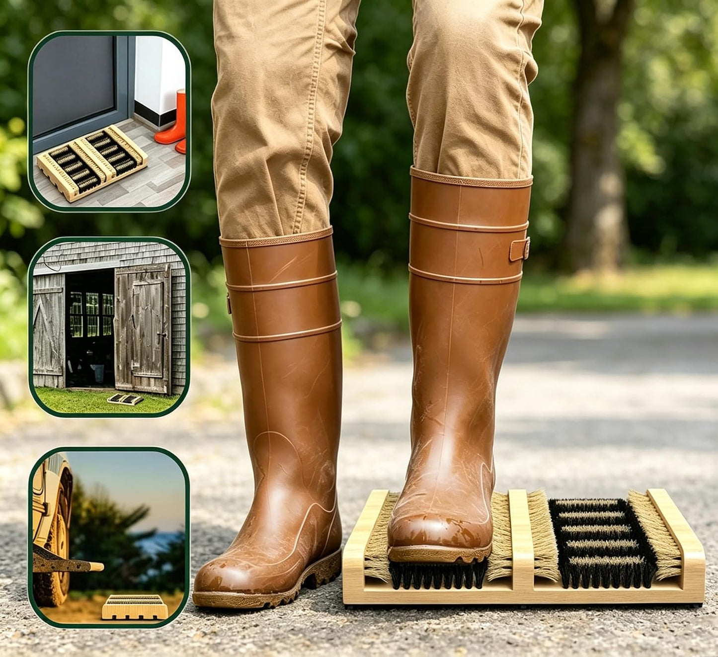 Sole Cleaning Brush: Outdoor Shoe Brush and Mud Scraper Mat for Entryways, Gardens, and Farms. Designed for All-Weather Mud and Snows Removal, Slip Prevention, and Shoe Cleaning