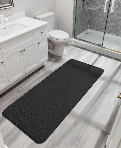 Bath Mat,Ultra Thin Bathroom Rugs,Rubber Bath Mats for Bathroom,No Slip Bath Rugs,Quick Dry,Machine Washable,Low Pile,Absorbent,Shower Outside,Sink,Home Decor Accessories.Grey,1'5"x2'3"(17x27Inch)