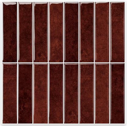 MORCART Peel and Stick Backsplash, 10 Sheets of 11.8"x11.8" - 3D Adhesive Waterproof Wall Tiles for Kitchen, Bathroom, Living Room, Subway Tiles, Gray-Apricot