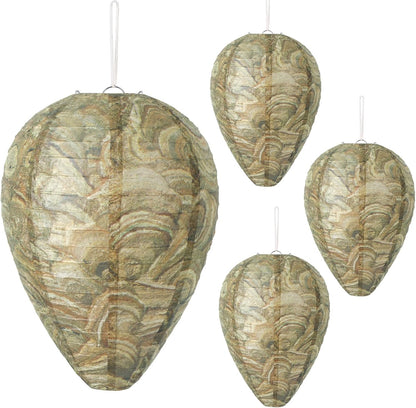 4 Pack Wasp Nest Decoy Hanging Wasp Nest Stay Away from Wasps Hornets Yellow Jackets
