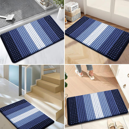 Kitinjoy Indoor Outdoor Door Mat, 32x20 Non-Slip Absorbent Dirt Trapper, Low-Profile Washable Inside Entrance Front Floor Mat, Sturdy Soft Entry Doormats for Entryway, Grey