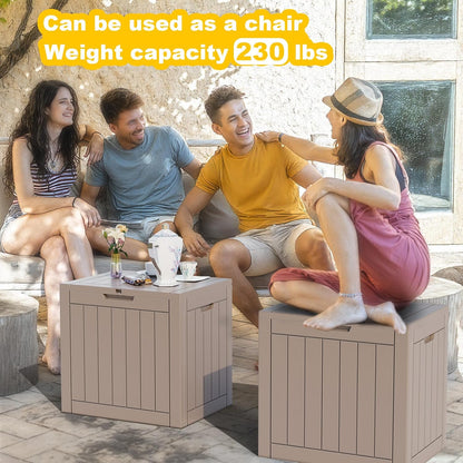 125Gal Outdoor Storage Box, Lockable Deck Box with Hydraulic Lid | Waterproof UV-resistant, Durable outdoor bin for patio cushions, pool accessories & garden tools. Keeps contents secure & dry