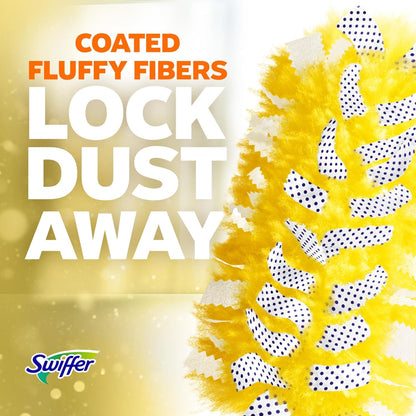 Swiffer Duster Kit with 3 ft Extendable Handle | Includes 1 Duster Extendable Handle (3 ft). 3 Heavy Duty Duster Refills. For Ceiling Fans, Vents, and Hard to Reach Places