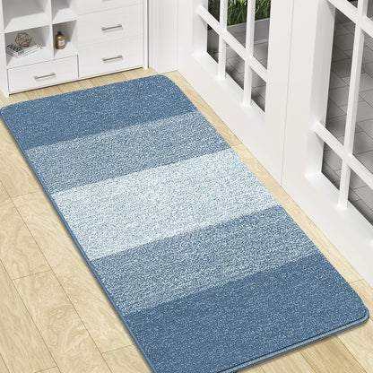 Kitinjoy Indoor Outdoor Door Mat, 32x20 Non-Slip Absorbent Dirt Trapper, Low-Profile Washable Inside Entrance Front Floor Mat, Sturdy Soft Entry Doormats for Entryway, Grey