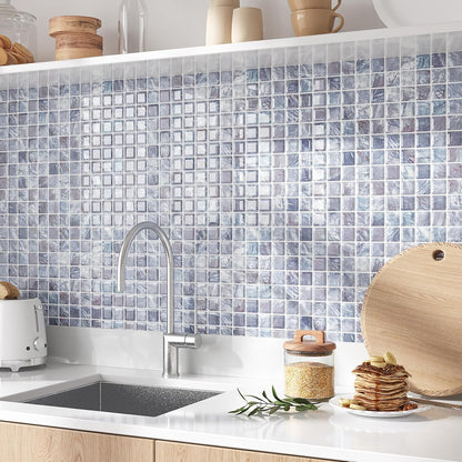 VEELIKE Cream Beige Mosaic Peel and Stick Backsplash for Kitchen Backsplash Tiles Peel and Stick Waterproof Wall Tile Stickers 12''x12'' 6 Sheet Removable Self Stick on Backsplash for Kitchen Bathroom