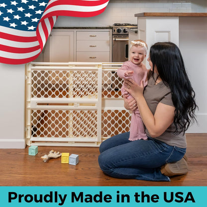 Toddleroo by North States - Supergate Ergo Baby Gate: Plastic Baby Gate for Stairs & Doorways - Adjustable Indoor Safety Gate - Made in USA - 26 to 42 Inches Wide - 26 Inches Tall - Sand