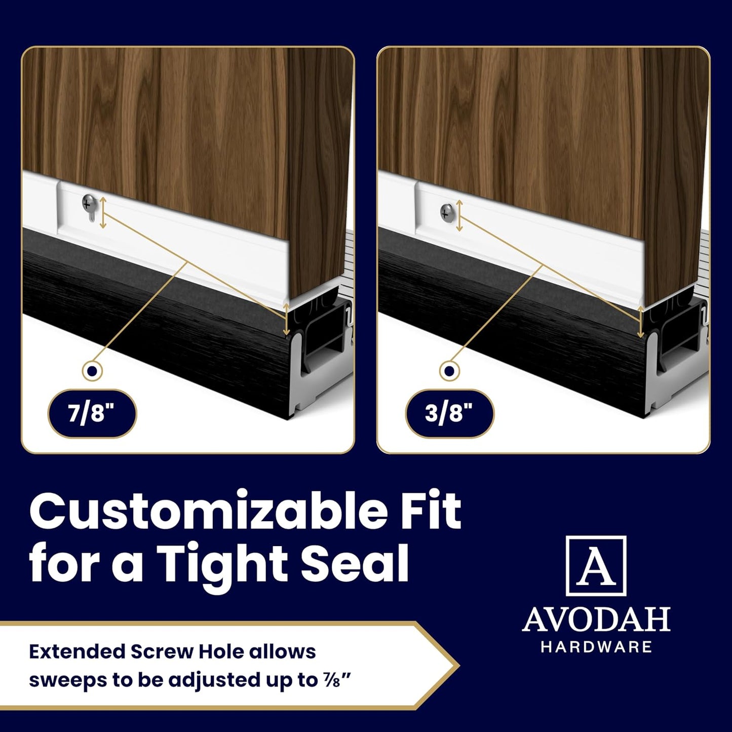 32 Inch White Adjustable Double Bubble Under Door Seal for Exterior Doors, 32 inch Door Sweep with Drip Edge & Drainage Channel Avodah Hardware