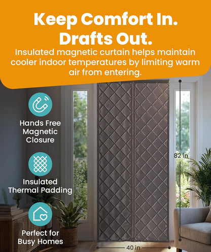 Flux Phenom Magnetic Screen Door - Bugs Out, Breeze in - 9min Install Auto-Sealing Heavy Duty Double Stitched Mesh, 52 Magnets, Hands Free Sliding & Patio Doors Net, Pet & Kid Friendly, 38 x 82 Inch