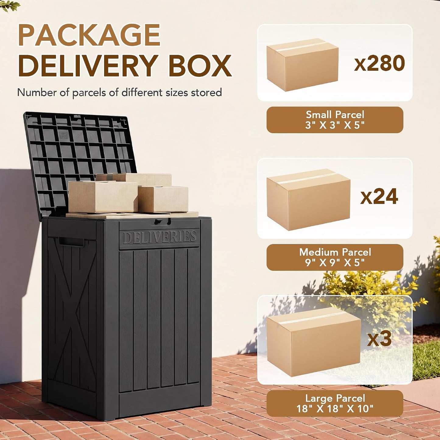 32 Gallon Deck Box Outdoor Indoor Waterproof Storage Box for Patio Furniture, Pool Accessories, Garden Tools, and Cushion Storage, Black
