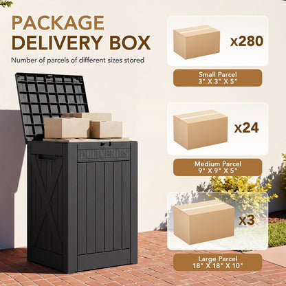 32 Gallon Deck Box Outdoor Indoor Waterproof Storage Box for Patio Furniture, Pool Accessories, Garden Tools, and Cushion Storage, Black