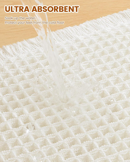 Smiry Waffle Bath Mat 30x20, Extra Soft Absorbent Bathroom Rugs, Non Slip Machine Washable Quick Dry Bath Rugs for Bathroom Floor, Tub, Shower, Home Decor Accessories, Brown