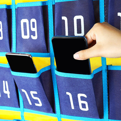 Loghot 36 Numbered Pockets Classroom Pocket Chart for Cell Phone Holder | Wall Door Hanging Pocket Organizer for Phone Calculator Holder, Phone Pouch for School Classroom & Office Phone Management