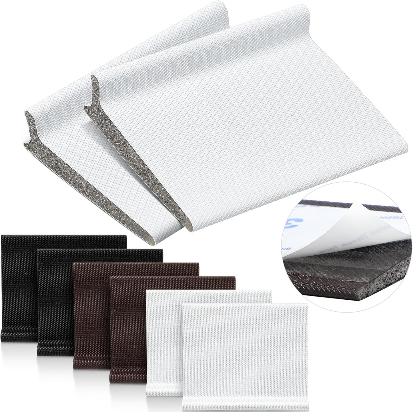Jetec 6 Peices Self-Adhesive Door Corner Seals, Gap Filler Seal Strip Weather Stripping Draft Stopper Door Frame Seal Corner Foam for Weather Protection Isolation of Noise(Black)