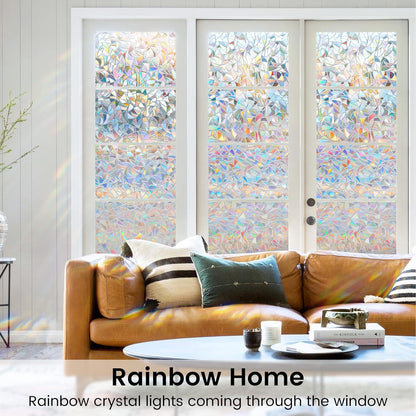 DOWELL Window Privacy Film, Frosted Glass Window Film, Static Cling Non-Adhesive Glass Clings, Sun Blocking Opaque Coverings, Reusable Door Stickers for Bathroom Home Office, Pure, 17.5" x 78.7"