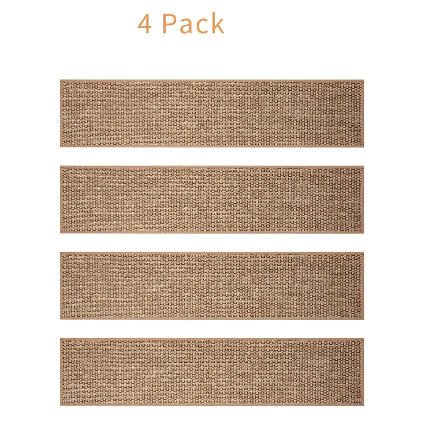 Carpet Stairs Runner for Wood Stairs, 30"x 30",Reusable Washable Self-Stick Stair Treads, for Indoor Steps, Non Slip for Kids Elders and Pets Stair Mats Residue Free, Beige 1-Pack