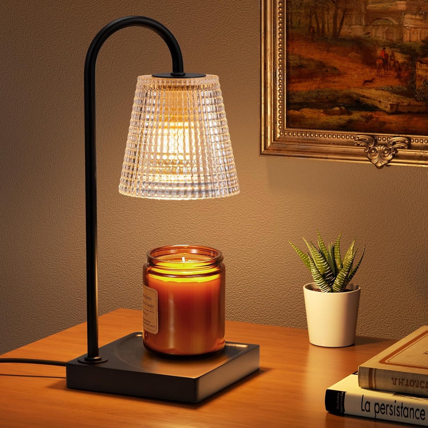 Hong-in Candle Warmer Lamp with Timer-Dimmable Adjustable Height Candle Lamp Warmer, Birthday Gifts for Women Mom Her, Housewarming Office Home Decor,Wax Warmer for Scented Wax Jar Candles