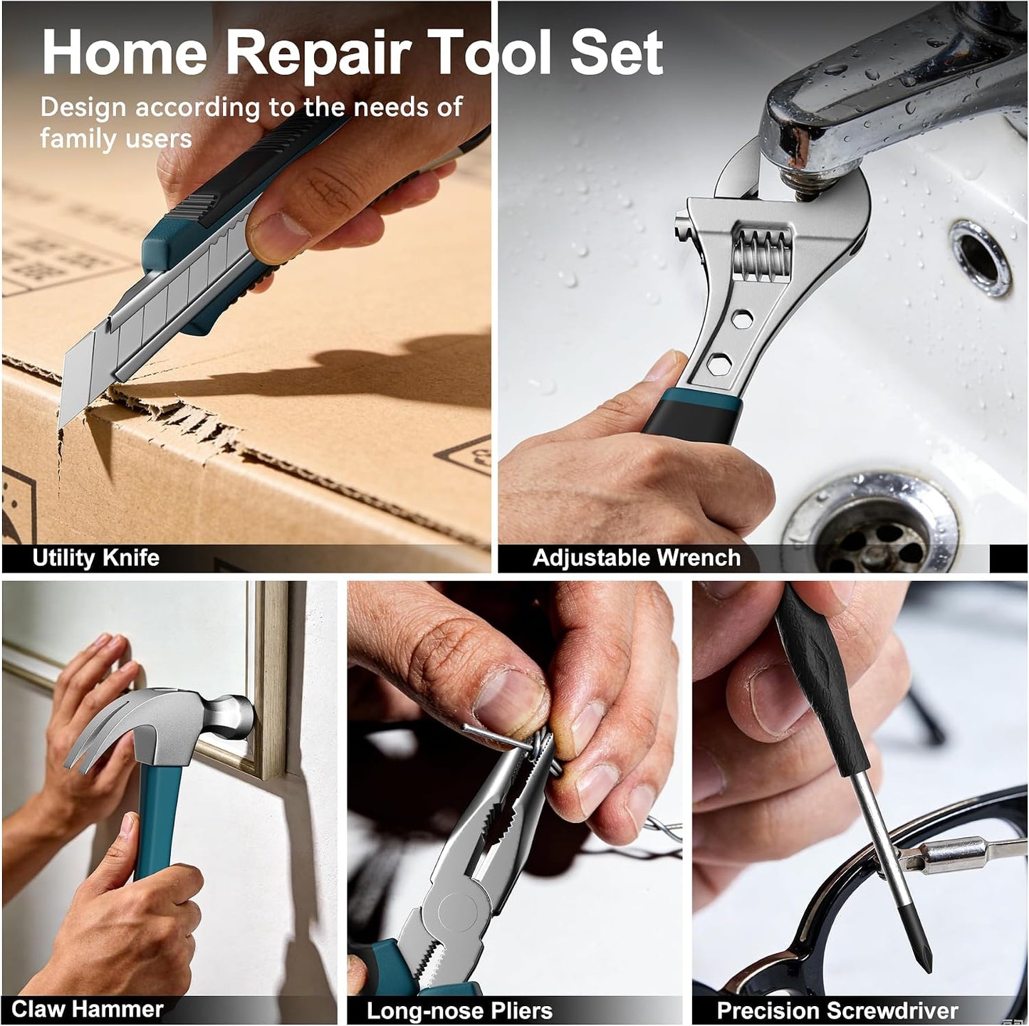 328 Piece Tool Kit for Home,Hand Repair Tool Set,Toolbox Storage Case with Drawer,General Household/Auto Tool Kit,Perfect for Homeowner, DIY, Handyman