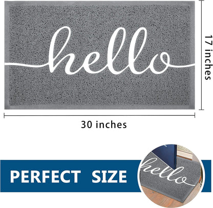 EARTHALL Door Mat Outside Inside Home Doormat, 30"x17.5", Durable Floor Mat Non Slip Mat Ultra Absorb Mud Easy Clean Front Doormat for Garage, Entryway, Patio, High Traffic Areas, Black