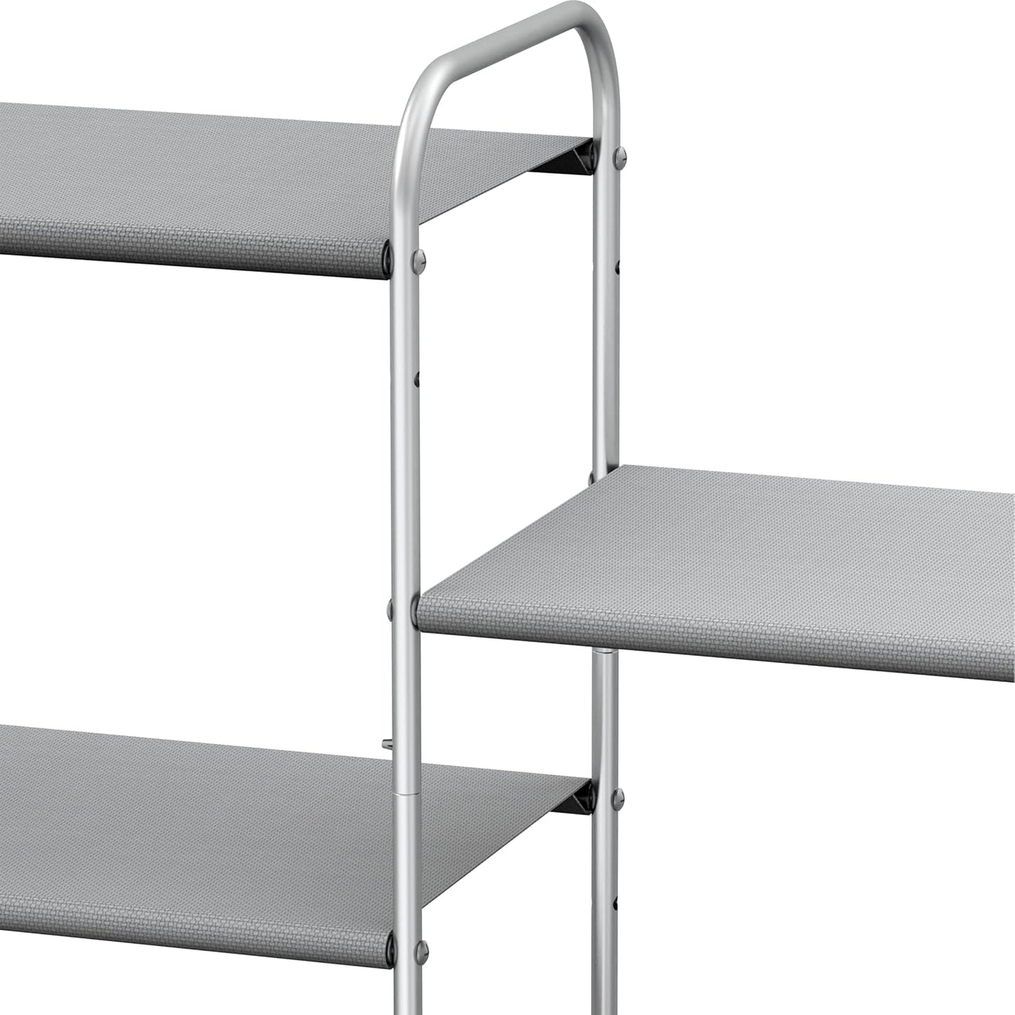 Simple Houseware 3-Tier Shoe Rack Storage Organizer, Grey – Space-Saving Shoe Shelf, Holds 9–16 Pairs, Sturdy Metal Frame, Easy Assembly – Closet, Entryway, Bedroom Shoe Storage Solution