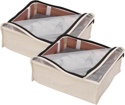 Household Essentials Cedarline 6‑Shelf Hanging Closet Organizer in Heavy‑Duty Cotton Canvas, Cream