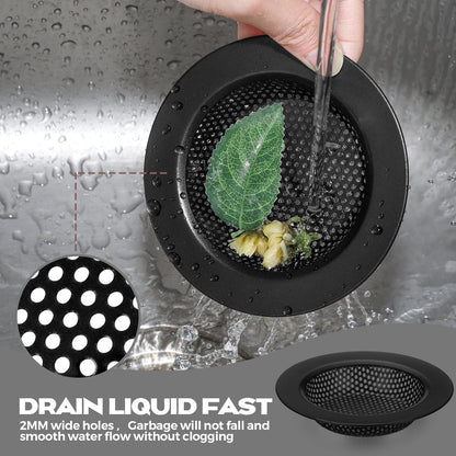 Retisee 2 Pcs Sink Strainer Stainless Steel Kitchen Sink Drain Strainer Basket Cover Mesh Hair Food Catcher, Large Wide Rim of 4.4 Diameter(Brushed Silver)
