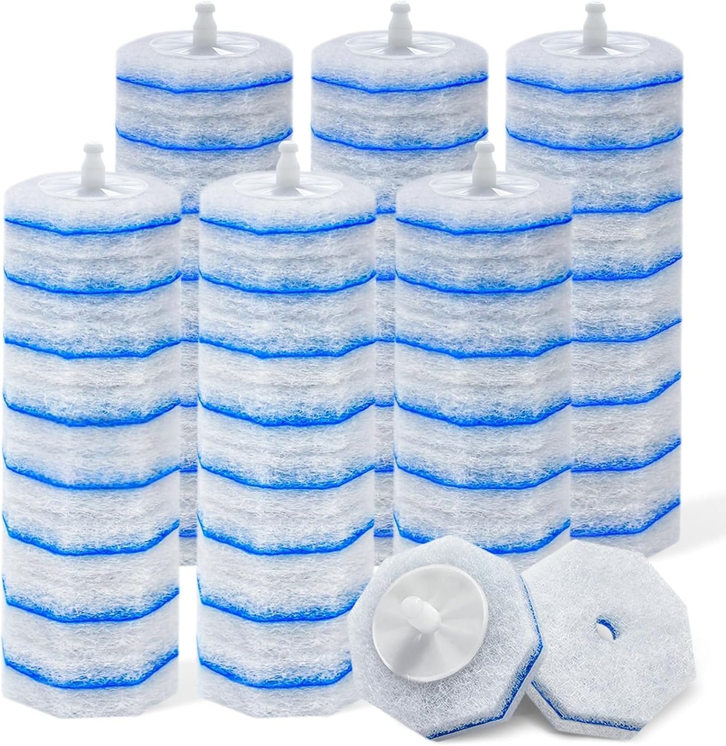 50 Count Disposable Toilet Wand Refills 3-Layer Brush Heads, Strong Adhesion, Multi-Surface Cleaning Pads Compatible with Clorox for Toilet, Bathtub & Sink