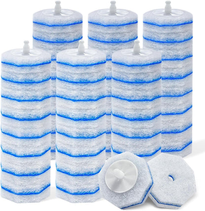 50 Count Disposable Toilet Wand Refills 3-Layer Brush Heads, Strong Adhesion, Multi-Surface Cleaning Pads Compatible with Clorox for Toilet, Bathtub & Sink