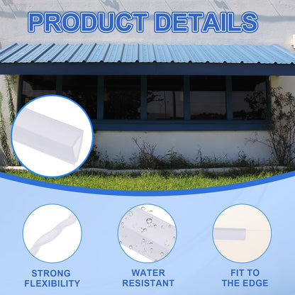 YOKIVE Clear Rubber U Channel Edge Trim, Silicone Door Seal Strip 3/16" Slot Fit for 5/32"-7/32" Edge | Metal Edge Guard Protector Great for Plywood, Glass, Sheet Metal (10-Feet)