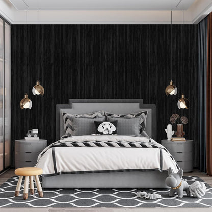 Light Blue Peel and Stick Grasscloth Texture Wallpaper 15.7"x120" Vintage Wallpaper Removable Waterproof