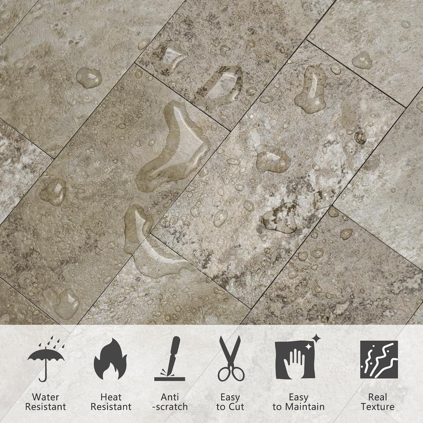 STICKGOO 10-Sheet Subway Tile Peel and Stick Backsplash, Seamless Design Polished Eurasia Beige Kitchen Backsplash Wall Tiles, Glossy Surface Waterproof Stick on Tile for Bathroom, RV, Fireplace