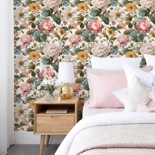 Orainege Pink Floral Peel and Stick Wallpaper Removable Self Adhesive Wallpaper 16.9inx118.1in Modern Wall Paper for Bedroom Bathroom Green Leaf Contact Paper for Cabinets