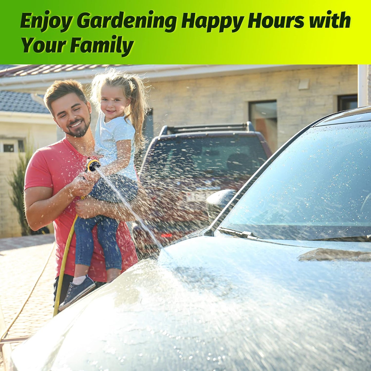 AUTOMAN Garden Hose Nozzle Sprayer - High Pressure 100% Metal Water Spray Nozzle With 4 Patterns - Heavy Duty for Watering Plants, Lawns, Washing Cars & Pets