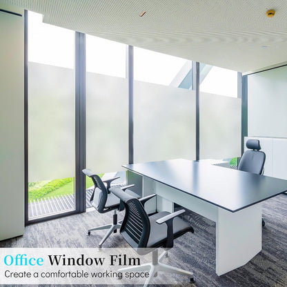 Niviy Frosted Glass Window Privacy Film Decorative, Static Cling Bathroom Window Frosting Film Day and Night Windows Cling Home Glass Door Cover, 17.5 inch x 78.7 inch
