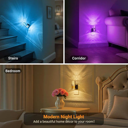 JandCase Motion Sensor Night Light, Night Lights Plug into Wall,3000K Soft White 0-100 LM Dimmable LED Night Light, Motion Activated Nightlight for Bathroom Hallway Decor