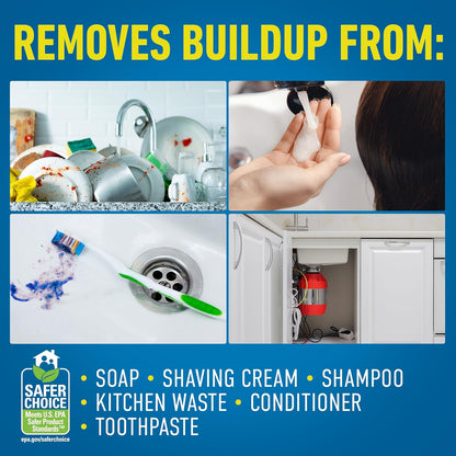 CLR Clear Pipes & Drains Clog Remover and Cleaner, For Shower, Sink, Toilet, Garbage Disposal, 42 Ounce Bottle