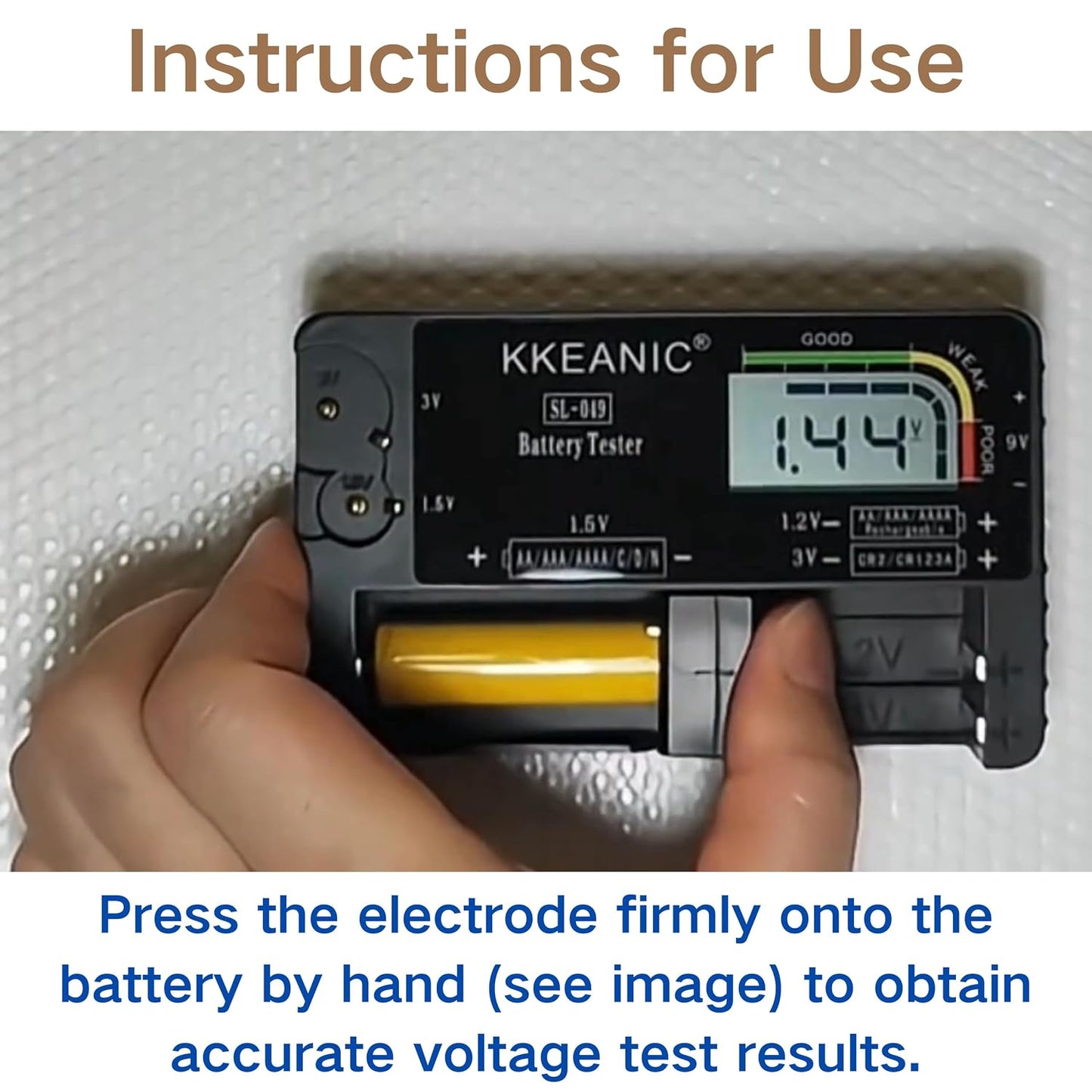 Battery Tester for AA AAA C D 9V & Case Household Batteries Battery Checker