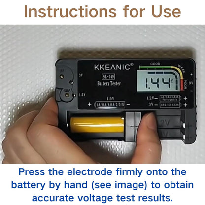 Battery Tester for AA AAA C D 9V & Case Household Batteries Battery Checker