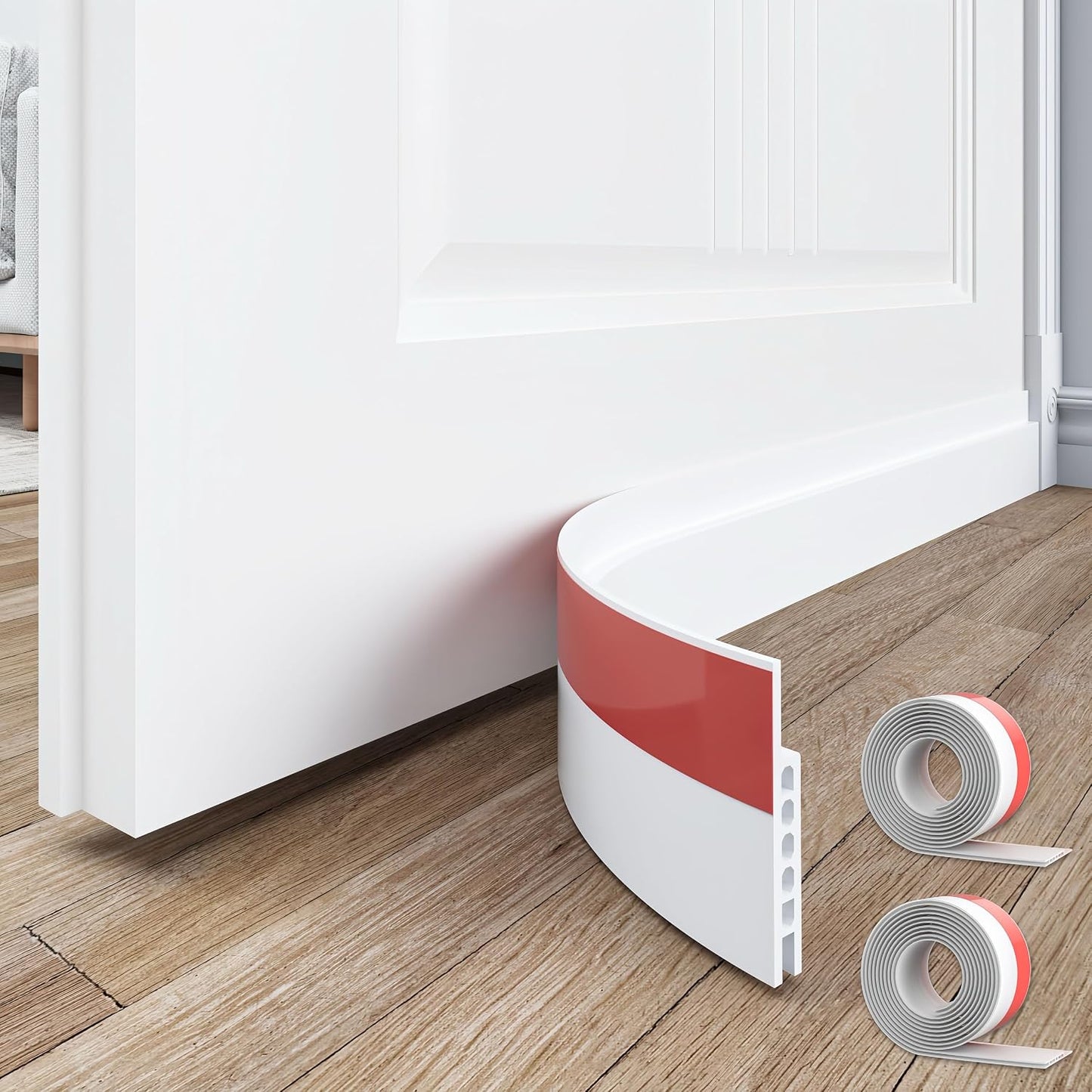SYIPO 2 Pack Under Door Draft Stopper, 39" Premium Door Sweep Seal Strip Door Weather Stripping, Save Energy & Easy Instal Sound Proof Bottom Seal - Ideal for Keeping Out Cold/Hot Air & Noise