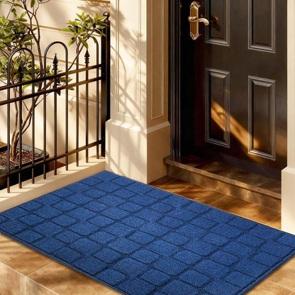 Front Door Mat Outside Entrance, Outdoor Indoor Door Mats for Entryway, Entrance, Entry, Patio, Waterproof Non Slip Doormat, Low-Profile, 20" × 31.5“, Black