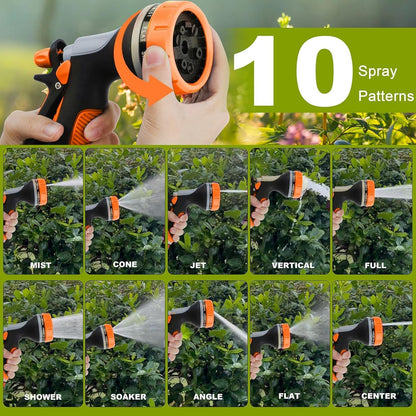 Garden Hose Nozzle with Adjustable 10 Watering Patterns, Water Hose Nozzle Sprayer with Slip Resistant,High Pressure Garden Hose Spray Nozzle for Plants & Lawns Watering,Car Washing and Pet Showering