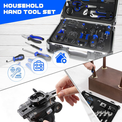 Prostormer 259-Piece Household Hand Tool Set | Complete ToolKit with Heavy Duty Aluminium Tool Box for Home/ Car/ Garage/ Mechanics