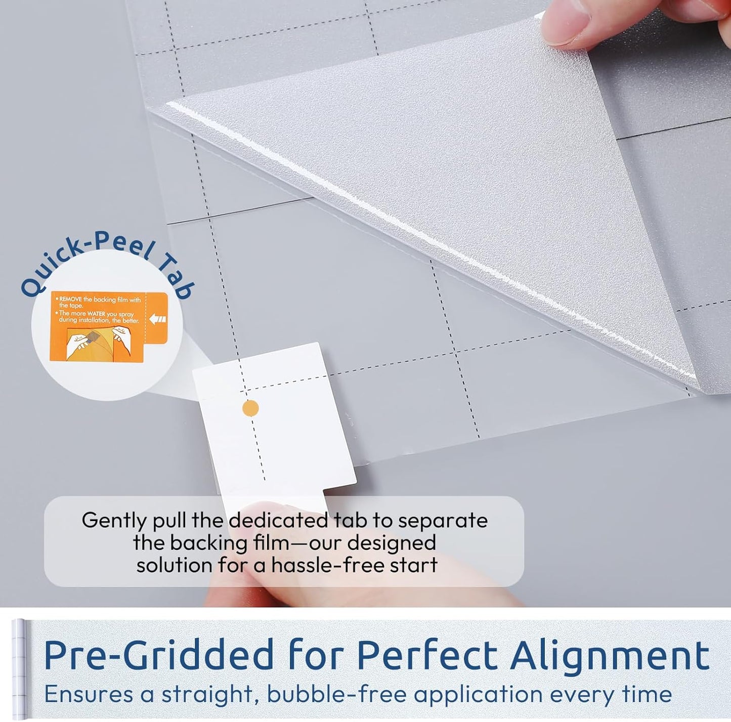 rabbitgoo Frosted Glass Window Privacy Film, No Glue, Anti-Glare Heat Blocking, Easy to Install, Renter Friendly Removable Opaque Bathroom Window Clings for Glass, 17.5" x 78.7"