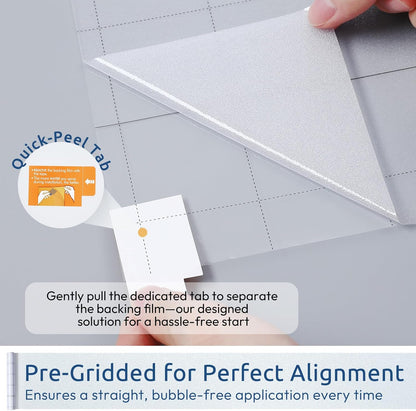 rabbitgoo Frosted Glass Window Privacy Film, No Glue, Anti-Glare Heat Blocking, Easy to Install, Renter Friendly Removable Opaque Bathroom Window Clings for Glass, 17.5" x 78.7"
