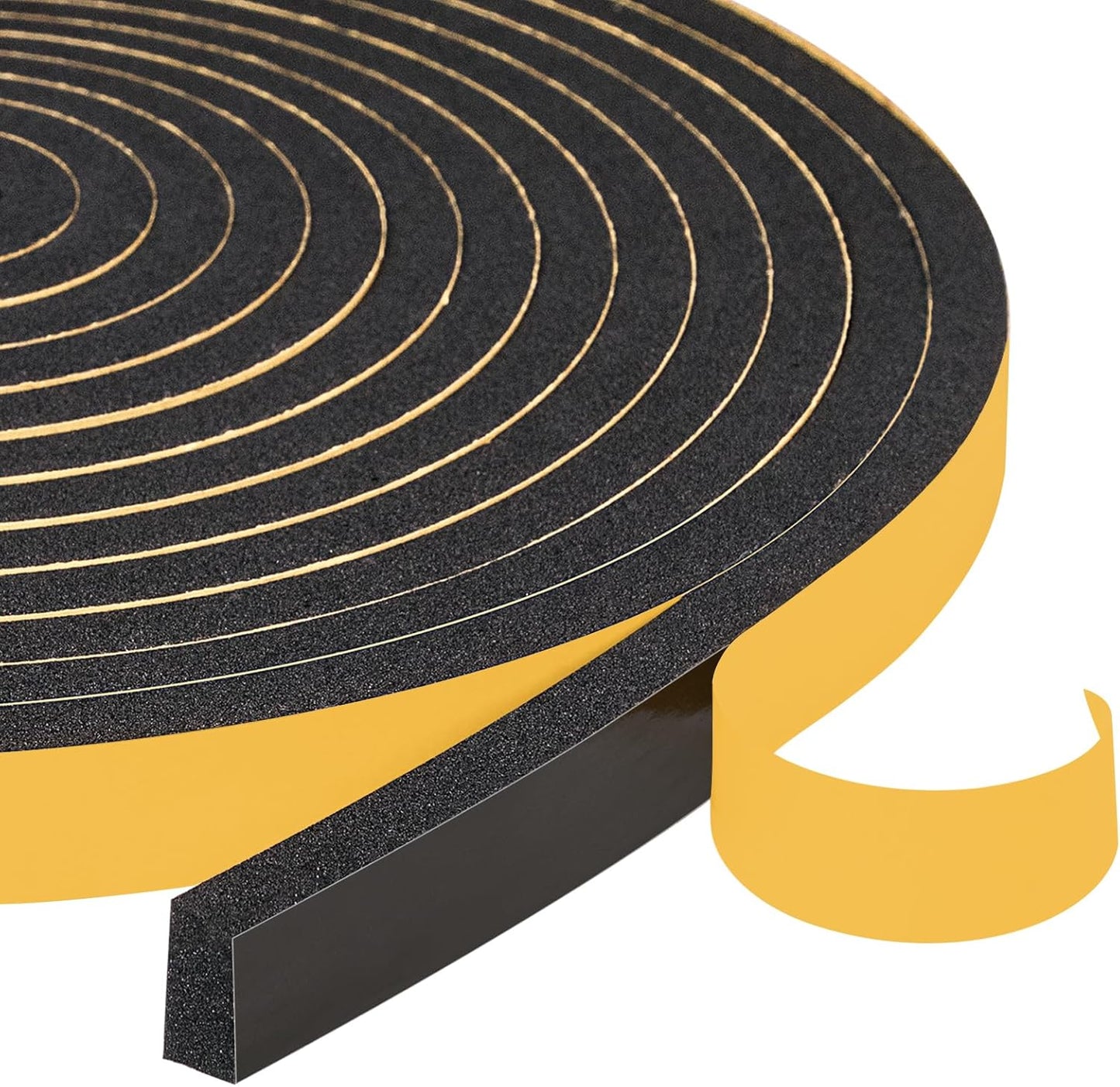 Yotache Self Adhesive Foam Gasket Tape 1/2" W X 1/2" T (New Adhesive Craft) for Doors Soundproofing Weather Seal Strip Insulation, 13 Ft Length