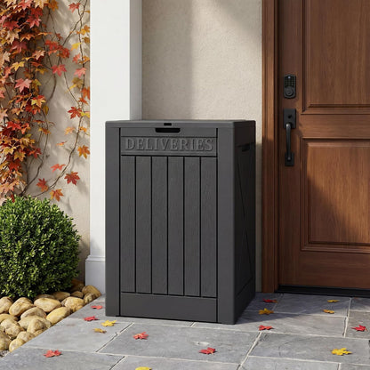 32 Gallon Deck Box Outdoor Indoor Waterproof Storage Box for Patio Furniture, Pool Accessories, Garden Tools, and Cushion Storage, Black