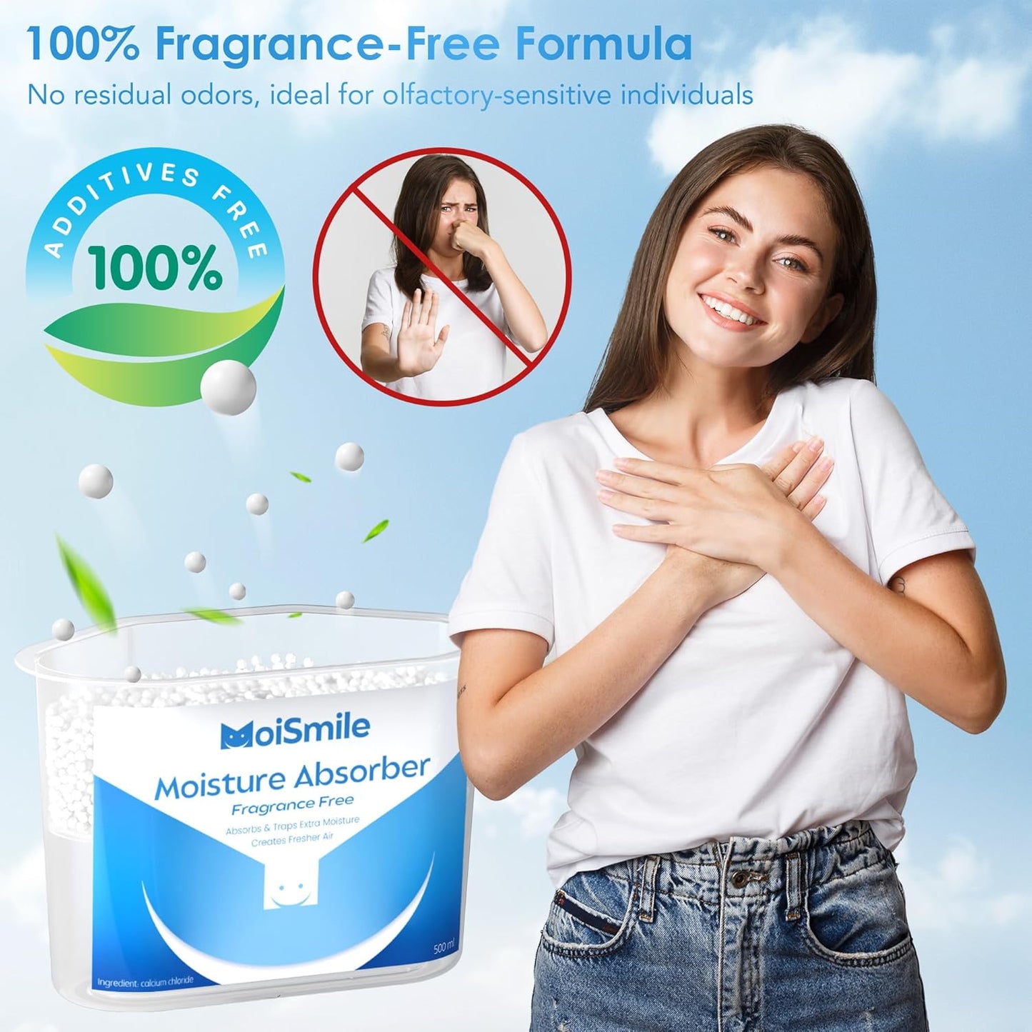 Moisture Absorbers, Efficient Humidity Absorber ＆ Odor Eliminator Boxes, Refillable Car Dehumidifier for Closet, Bathroom, Basement＆ RV, 3 Pack, Fragrance Free