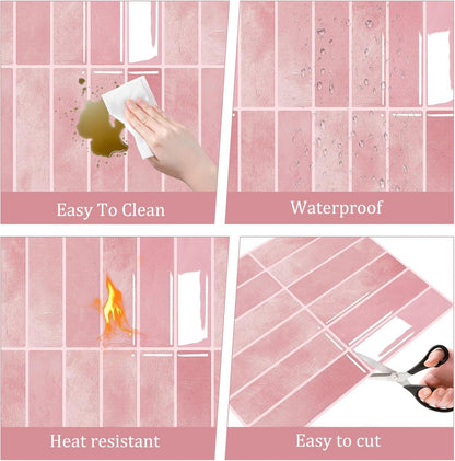 JOLOV 10 Pack Peel and Stick Backsplash Tiles, Waterproof 3D Stickers | Thicker self-adhesive 3D tile stickers for kitchen and bathroom walls; removable, waterproof and easy to install.