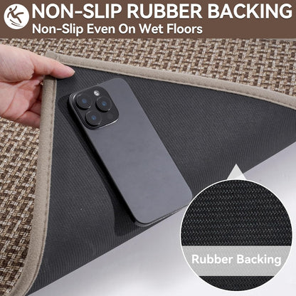Door Mat 17"x30",Door Mat Indoor Entrance Dirt Resistant and Absorbent Non-Slip Rubber Backing Front Door Mats Washable Low-Profile Indoor Mats for Entryway, Inside Entrance Easy Clean Gray